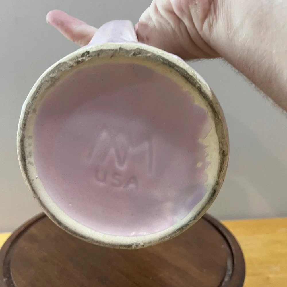 Vtg Nelson McCoy Pottery Lavender Pink Hobnail Tall Pitcher NM USA 10.5